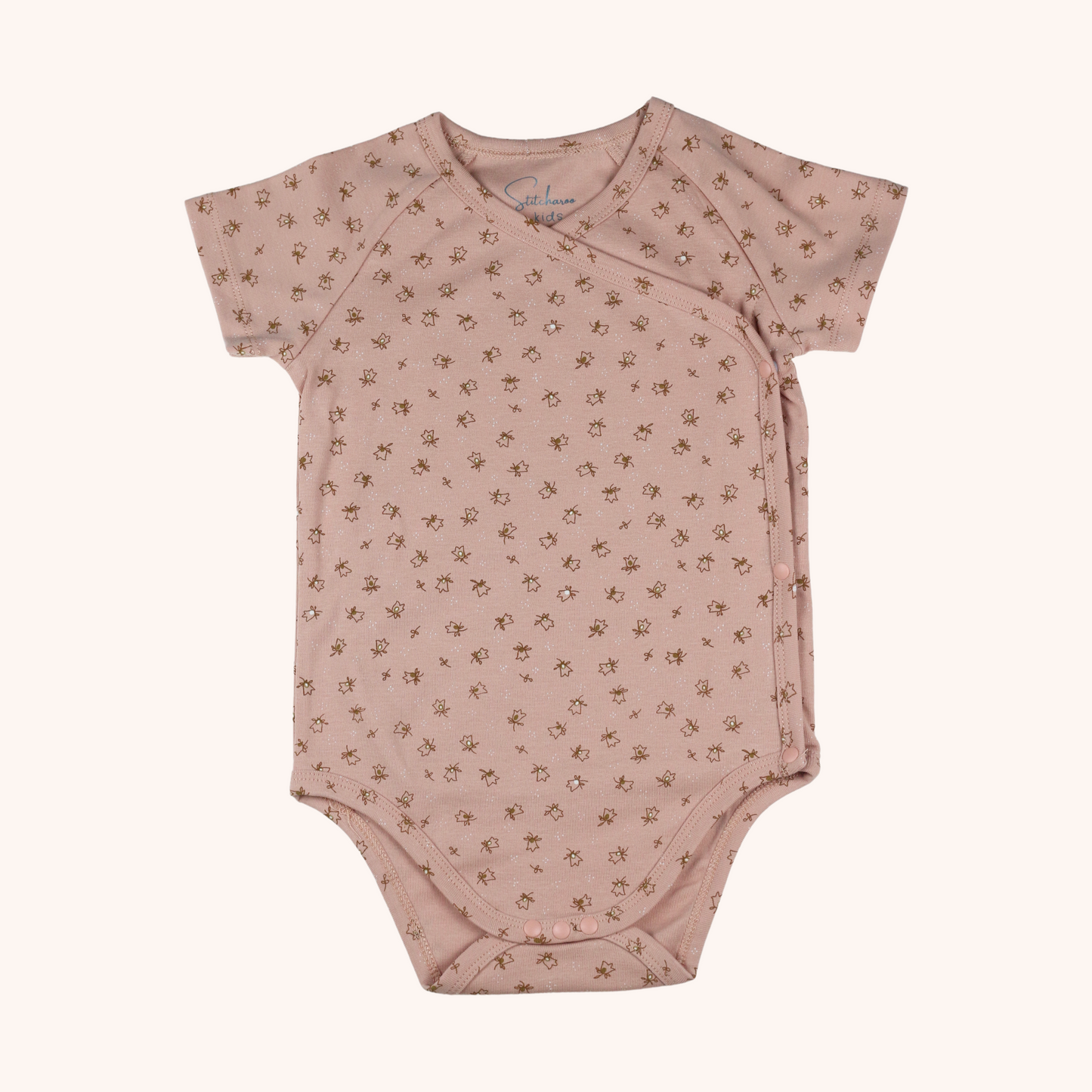 3-Pack Short-Sleeve Side-Snap Bodysuit (Flowers)