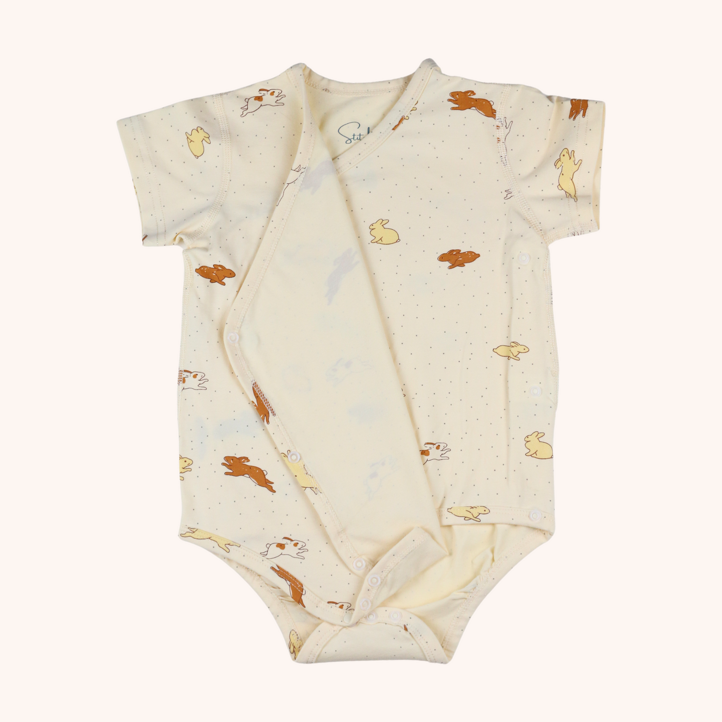 3-Pack Short-Sleeve Side-Snap Bodysuit (Yellow Bunny)