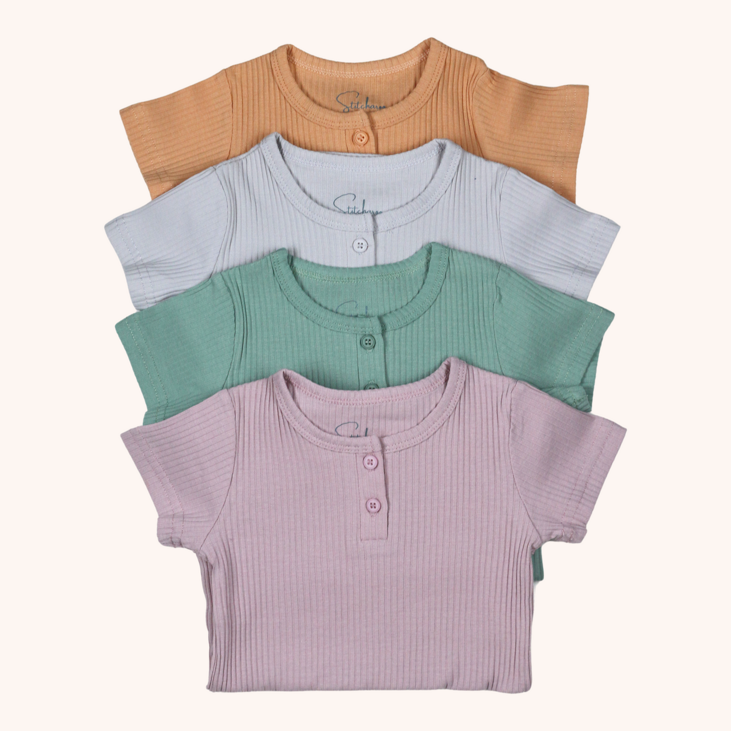 Ribbed Short-Sleeve Bodysuit