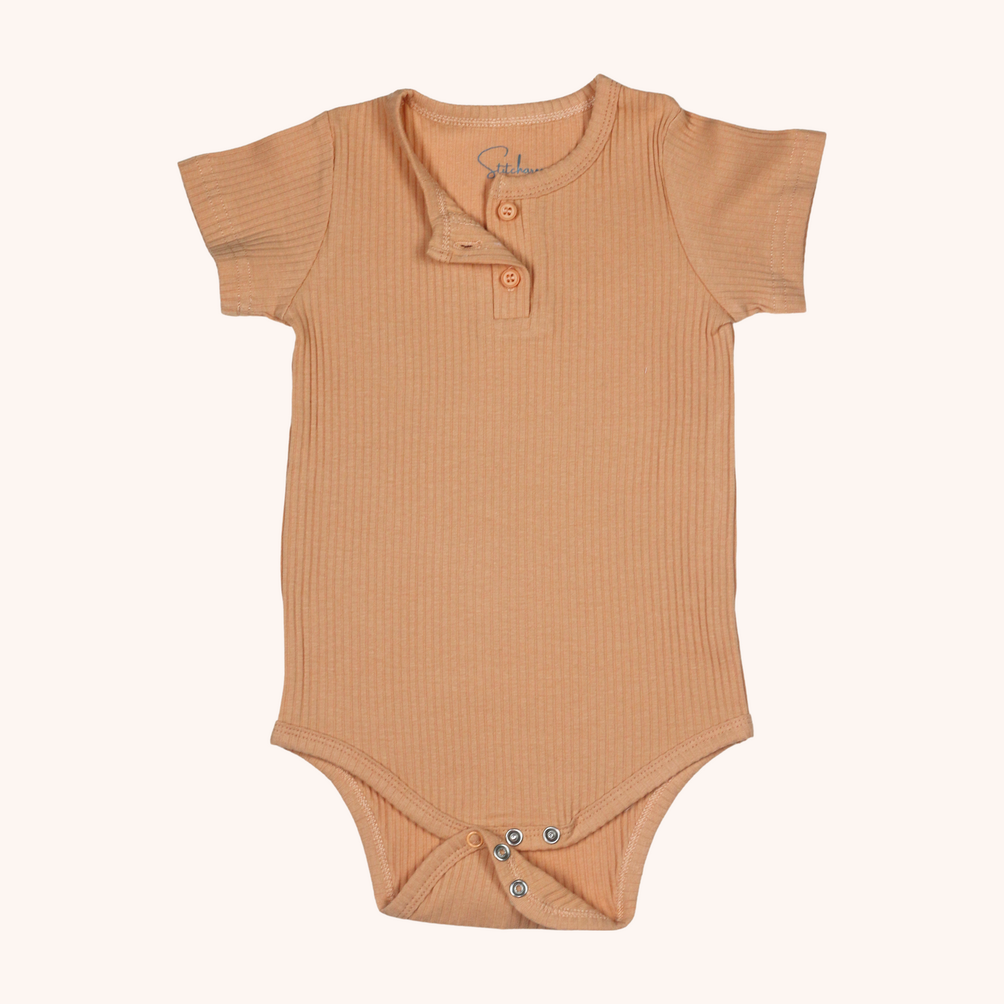 Ribbed Short-Sleeve Bodysuit