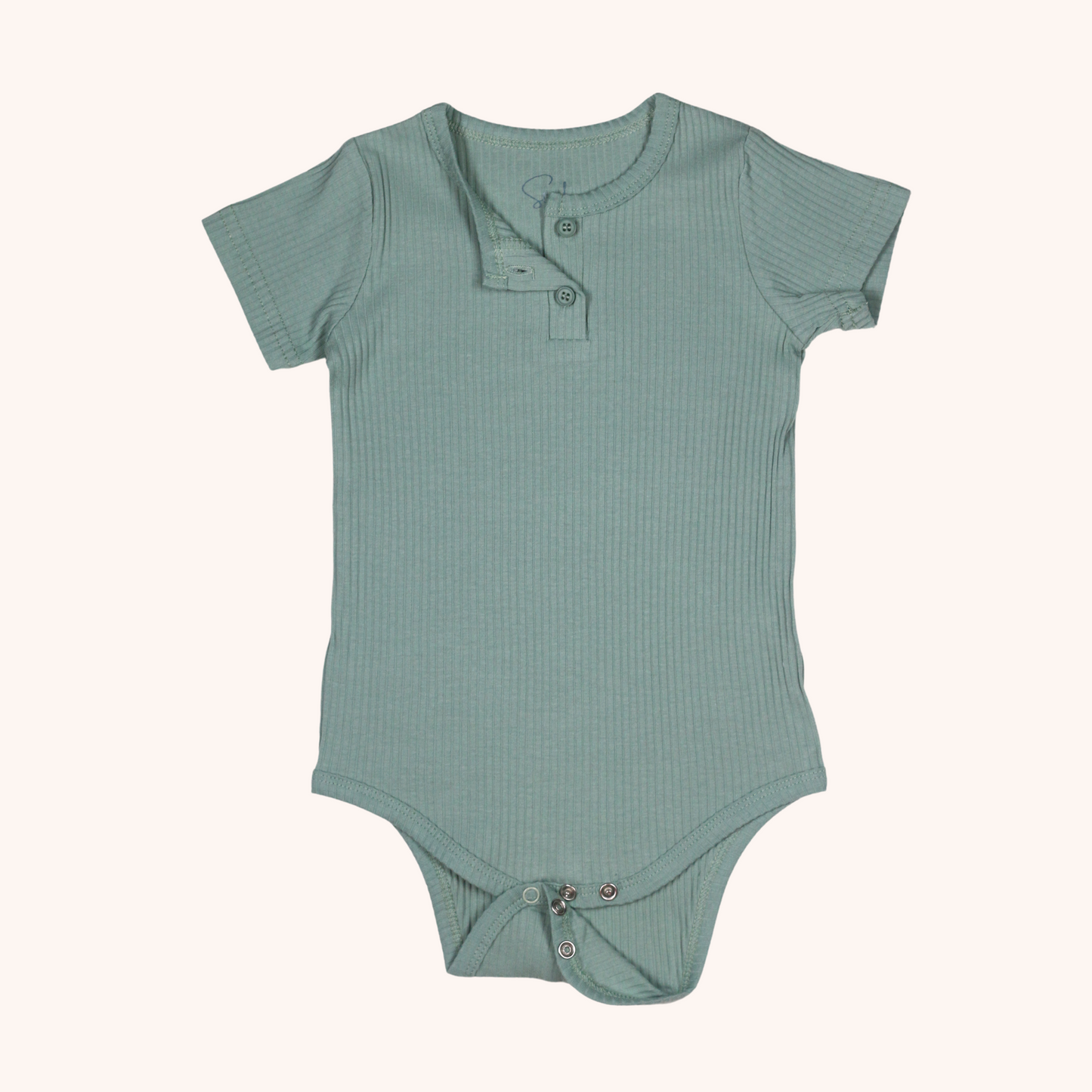 Ribbed Short-Sleeve Bodysuit