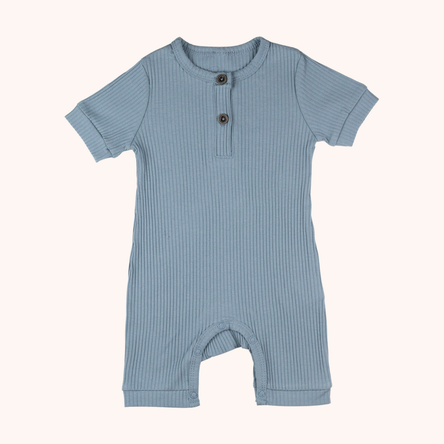 Ribbed Short-Sleeve Romper