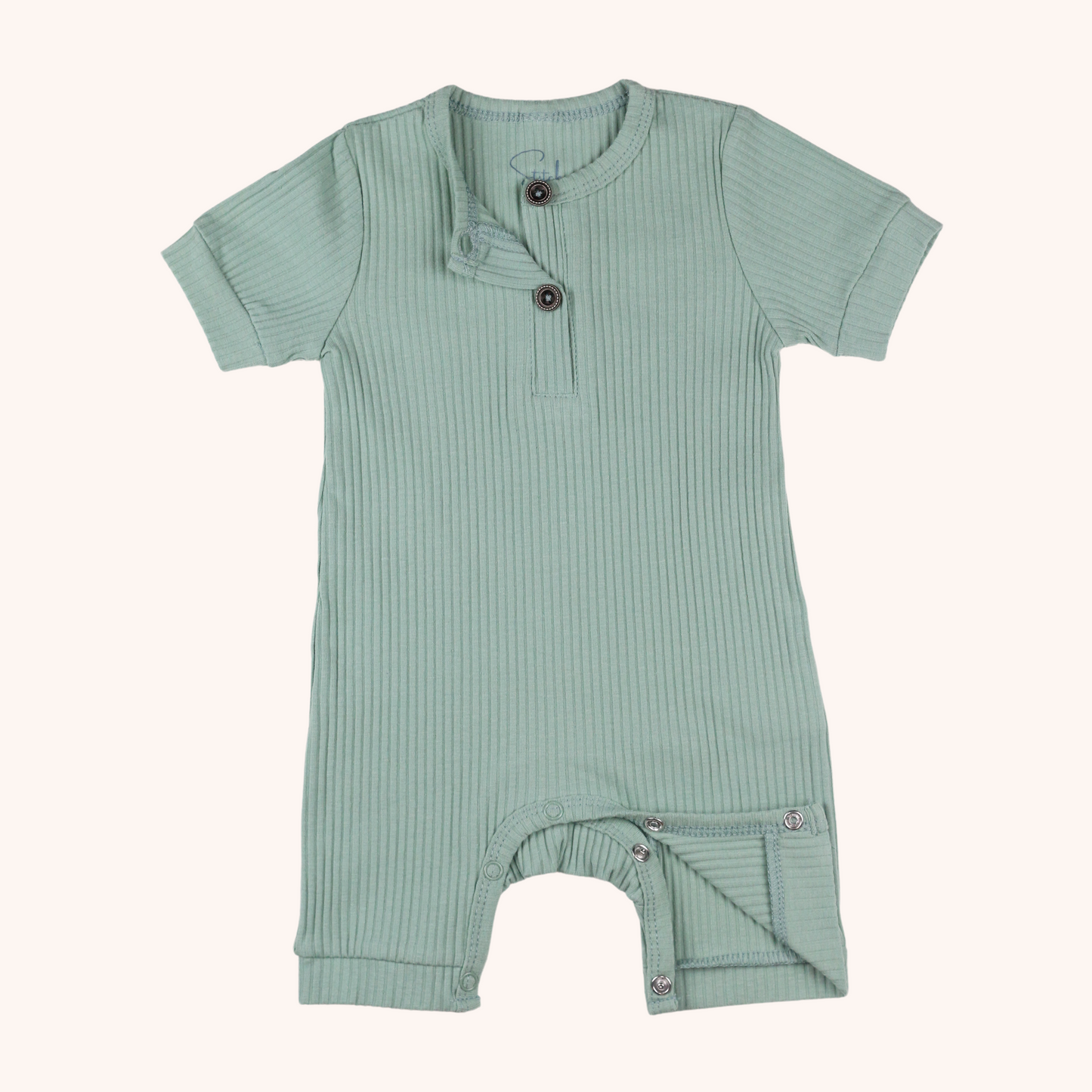 Ribbed Short-Sleeve Romper