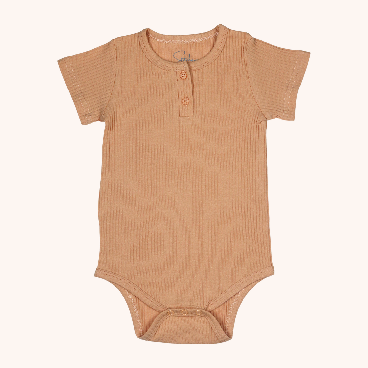 Ribbed Short-Sleeve Bodysuit