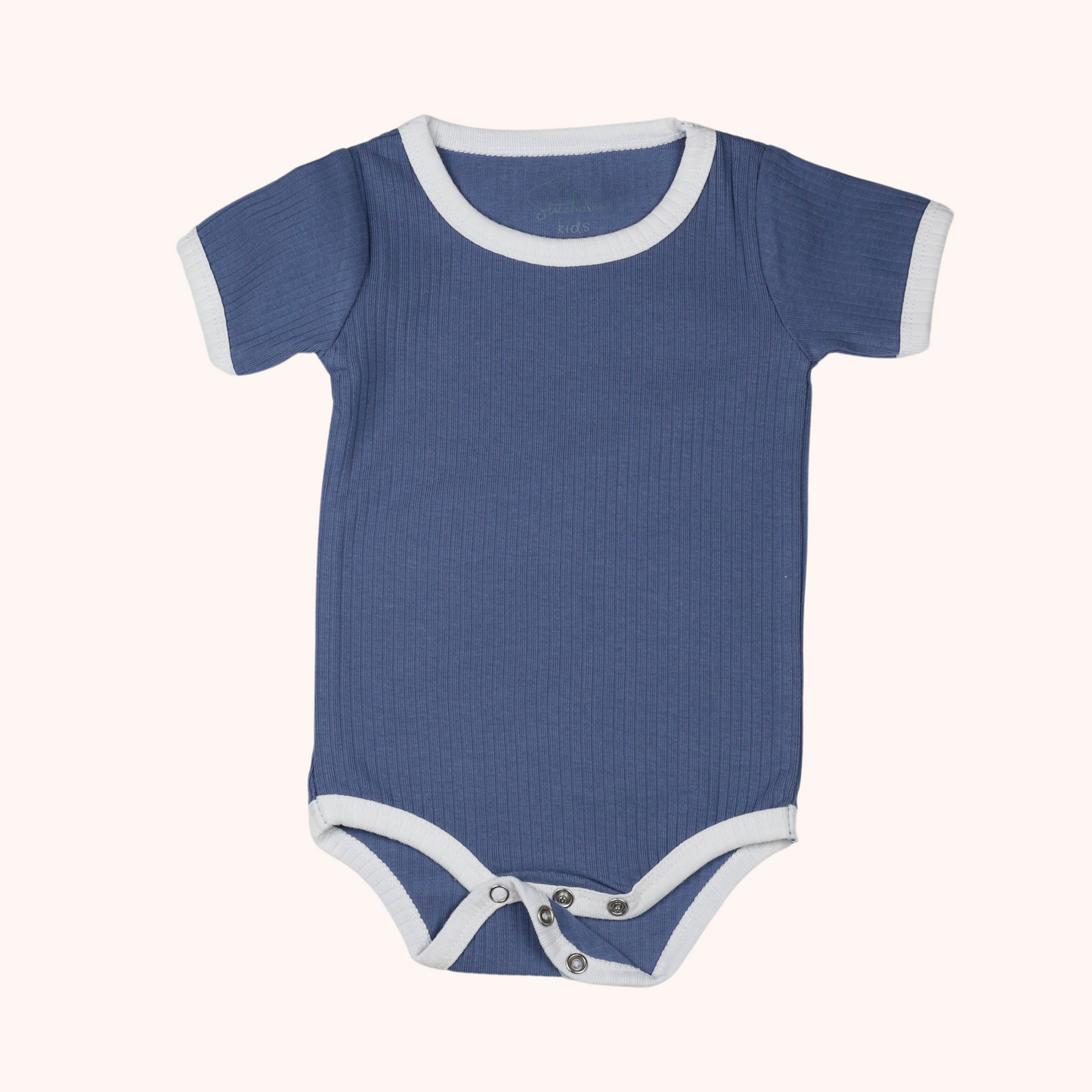 Ribbed Short-Sleeve Contrast Bodysuit
