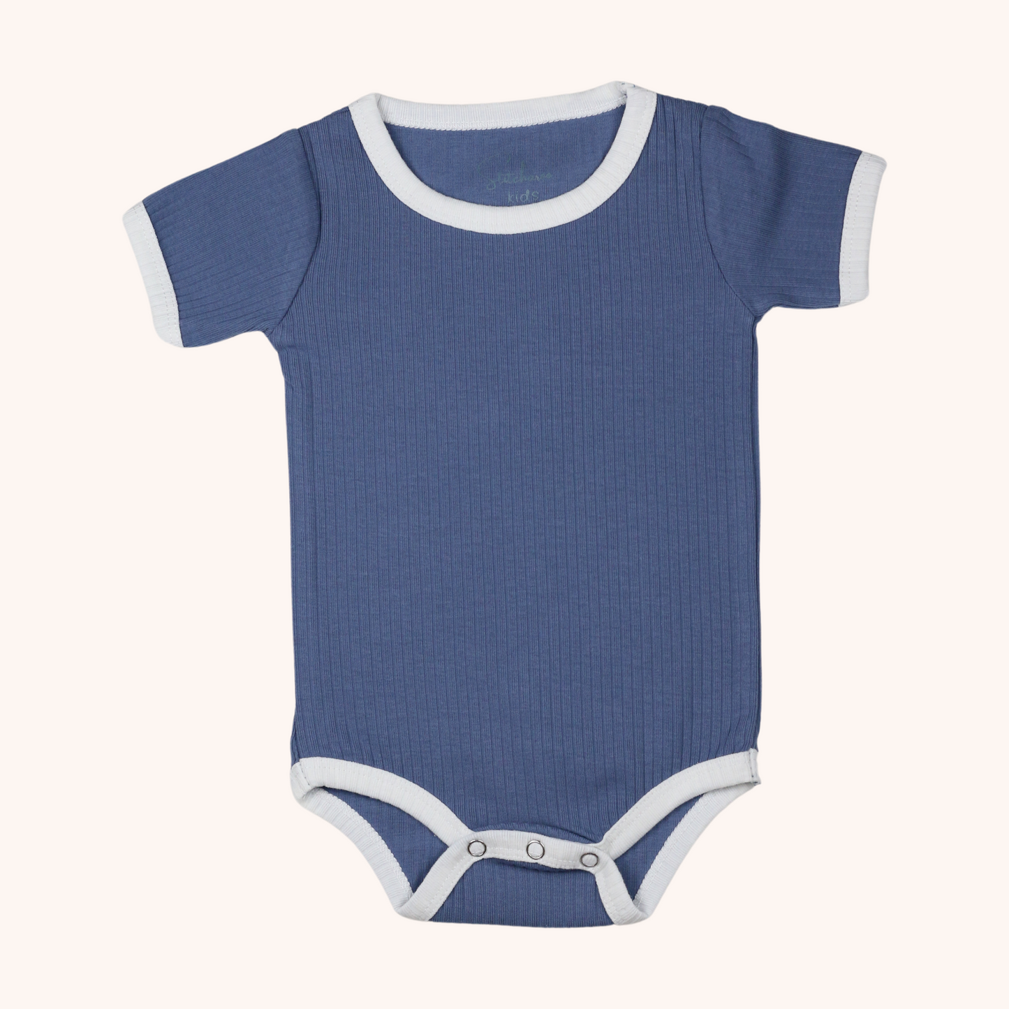 Ribbed Short-Sleeve Contrast Bodysuit