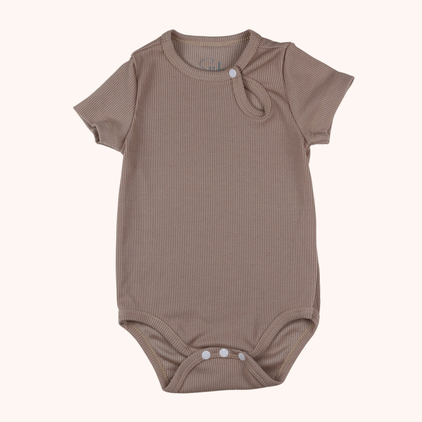 Ribbed Short-Sleeve Front Detail Bodysuit