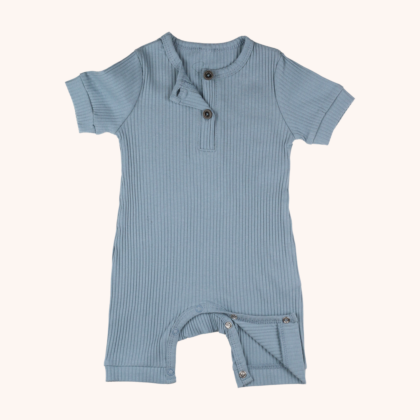 Ribbed Short-Sleeve Romper