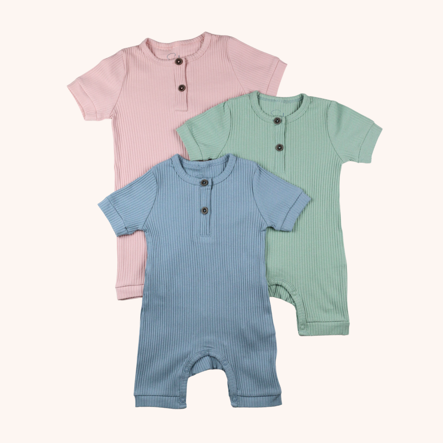 Ribbed Short-Sleeve Romper