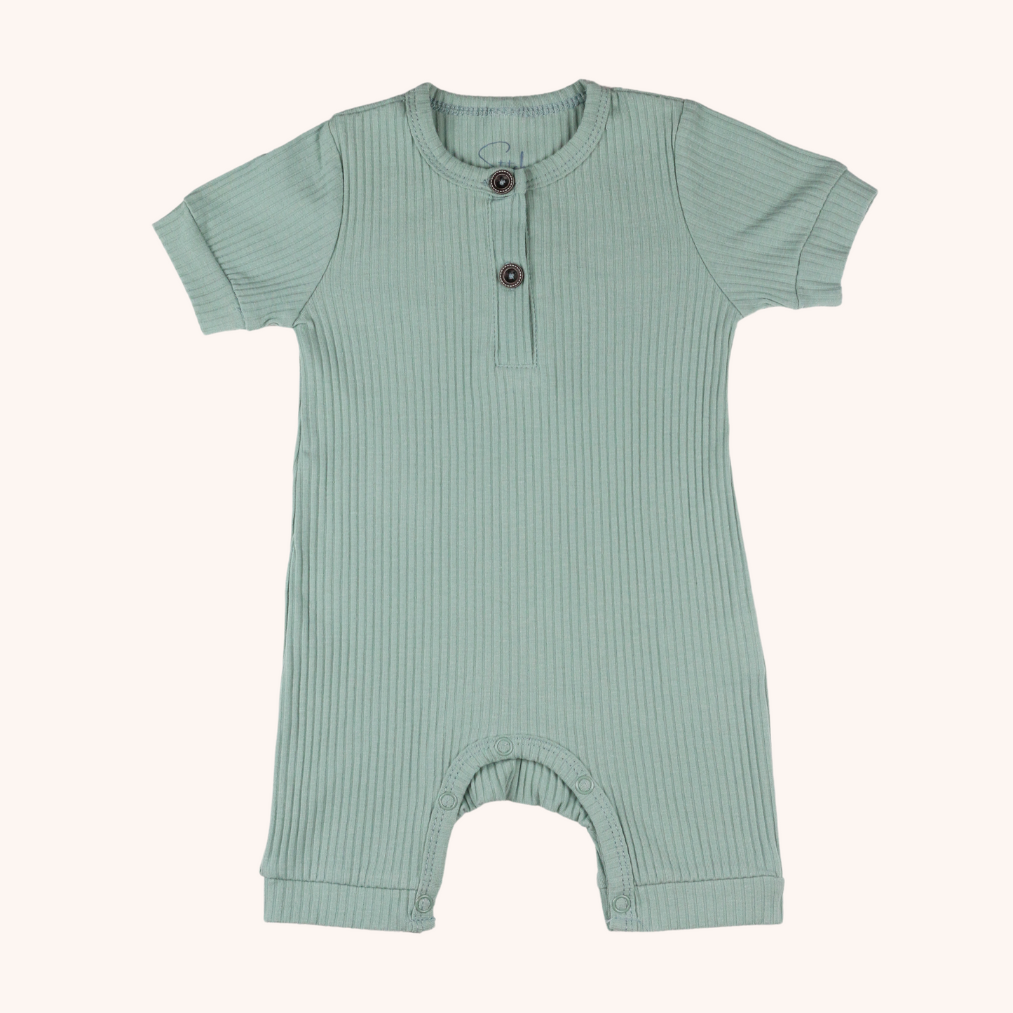 Ribbed Short-Sleeve Romper