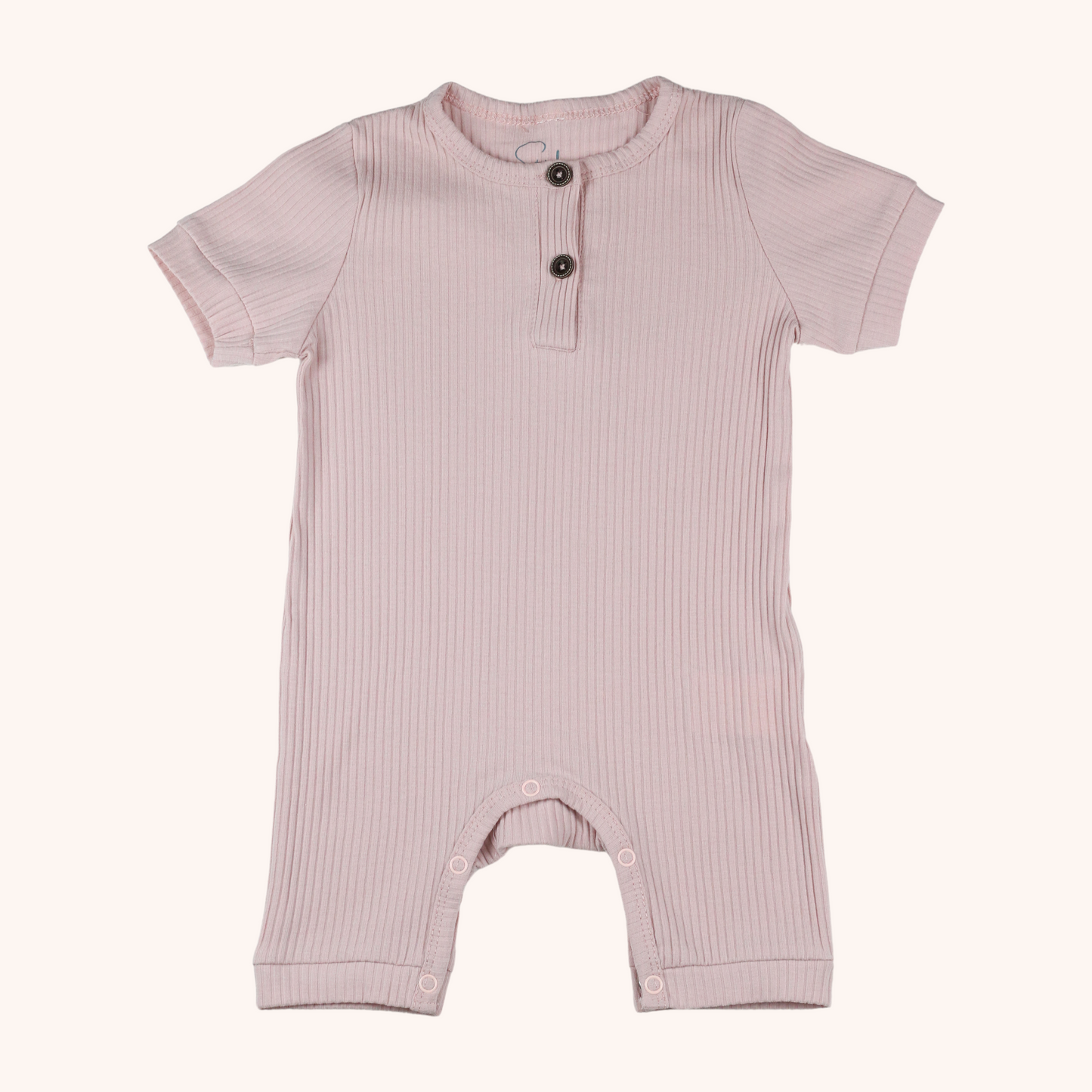 Ribbed Short-Sleeve Romper