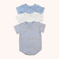 3-Pack Short-Sleeve Side-Snap Bodysuit (Blue Bunny)