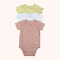 3-Pack Short-Sleeve Side-Snap Bodysuit (Flowers)