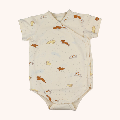3-Pack Short-Sleeve Side-Snap Bodysuit (Yellow Bunny)