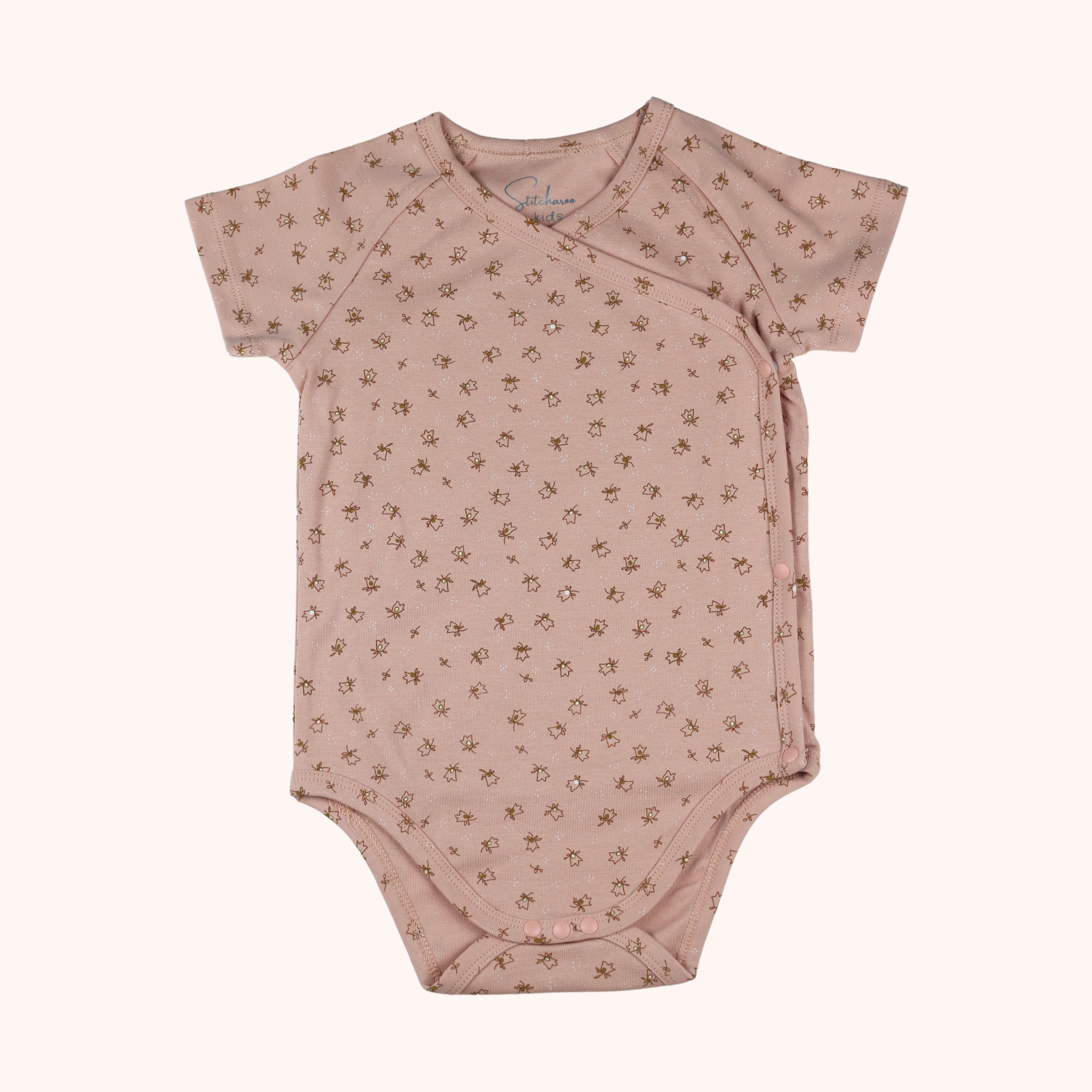 3-Pack Short-Sleeve Side-Snap Bodysuit (Flowers)