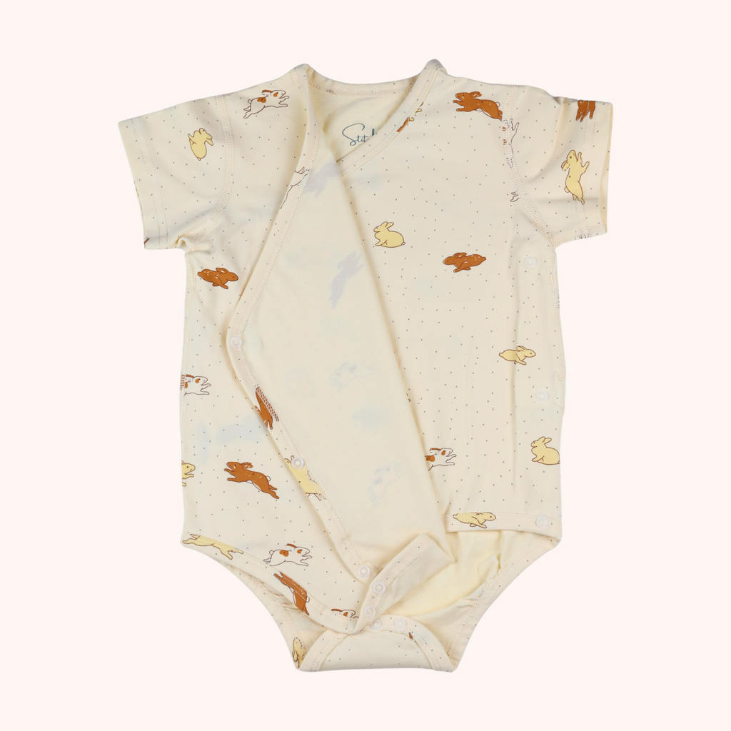 3-Pack Short-Sleeve Side-Snap Bodysuit (Yellow Bunny)