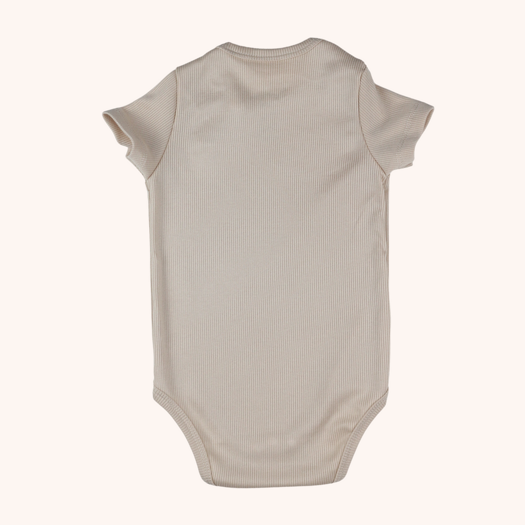 Ribbed Short-Sleeve Front Detail Bodysuit