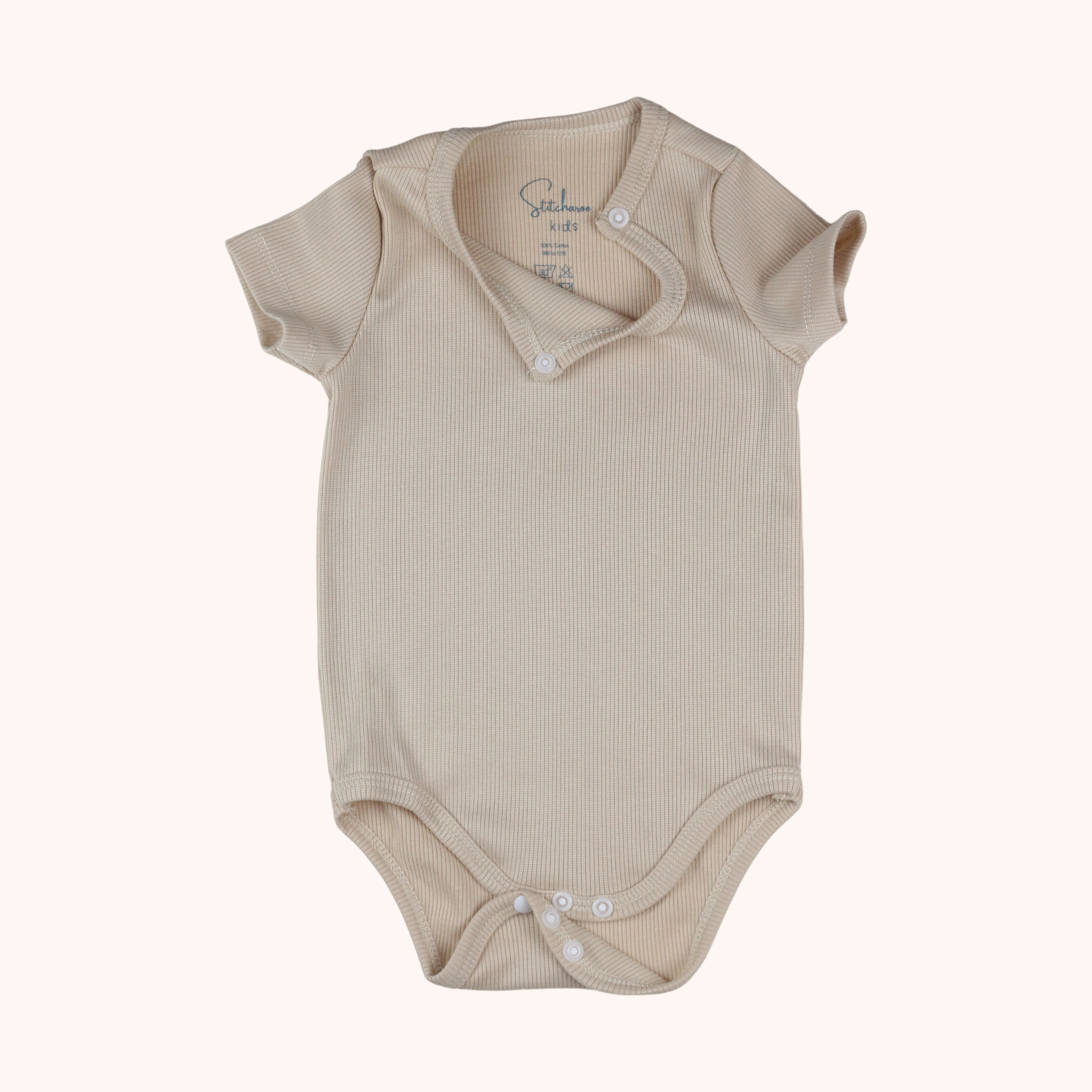 Ribbed Short-Sleeve Front Detail Bodysuit
