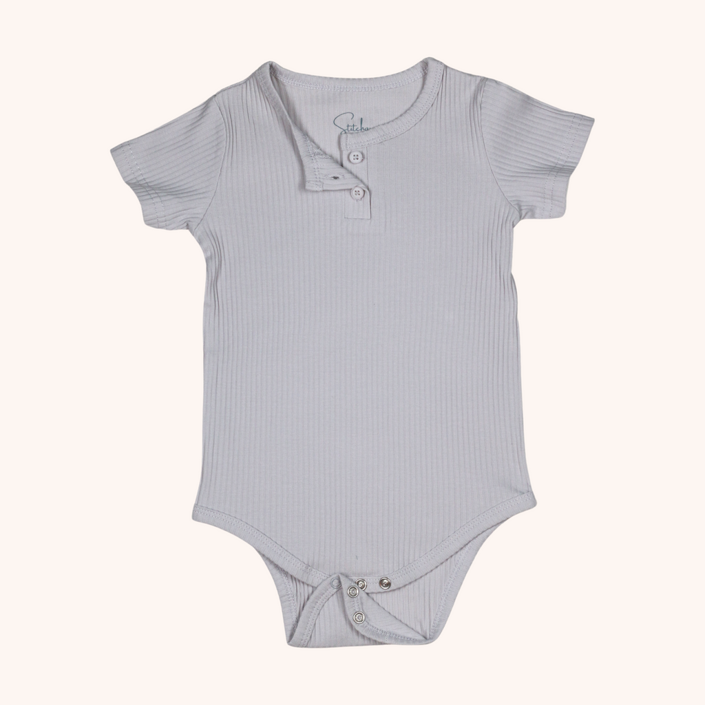 Ribbed Short-Sleeve Bodysuit