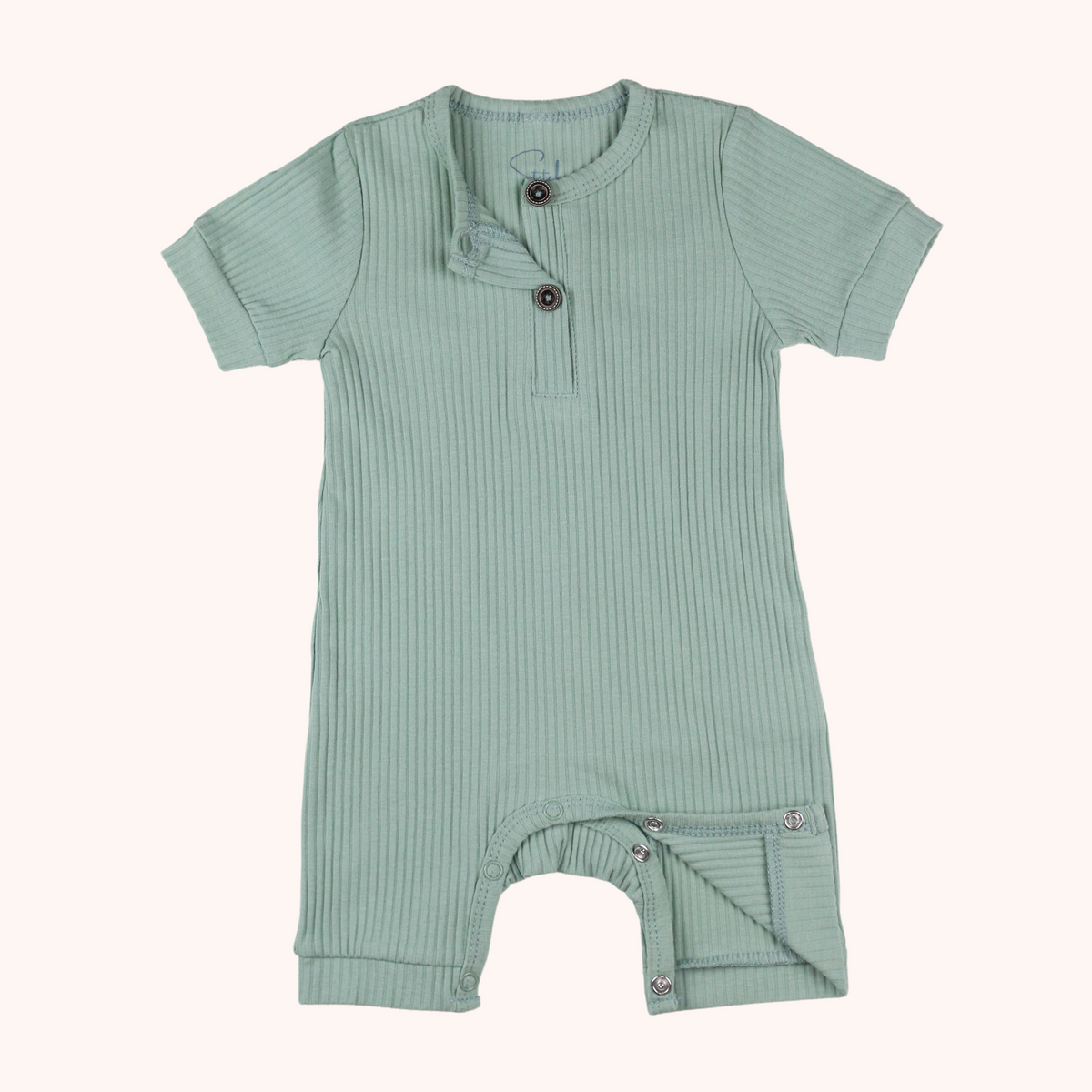 Ribbed Short-Sleeve Romper