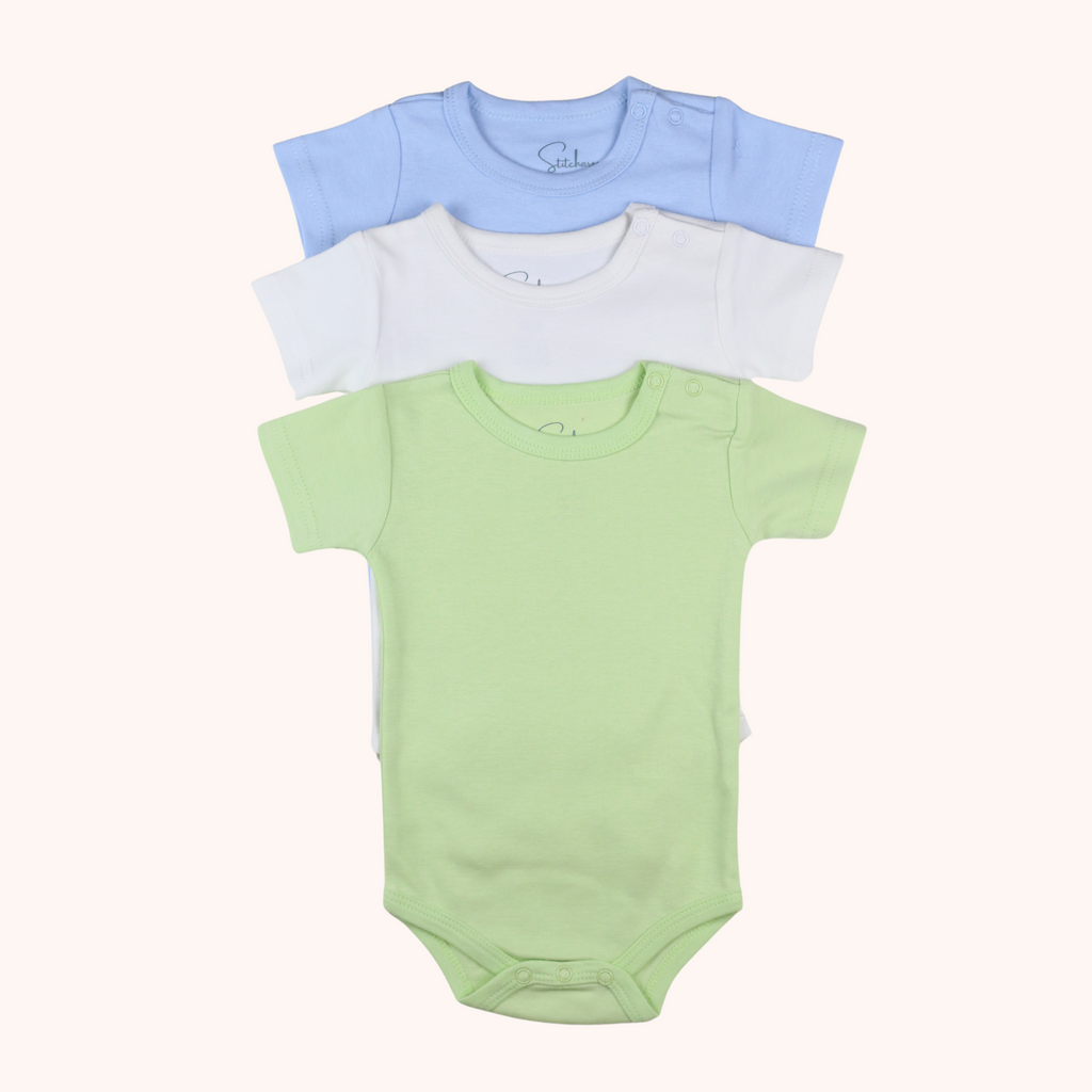 3-Pack Short-Sleeve Shoulder-Snap Bodysuit