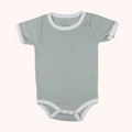 Ribbed Short-Sleeve Contrast Bodysuit